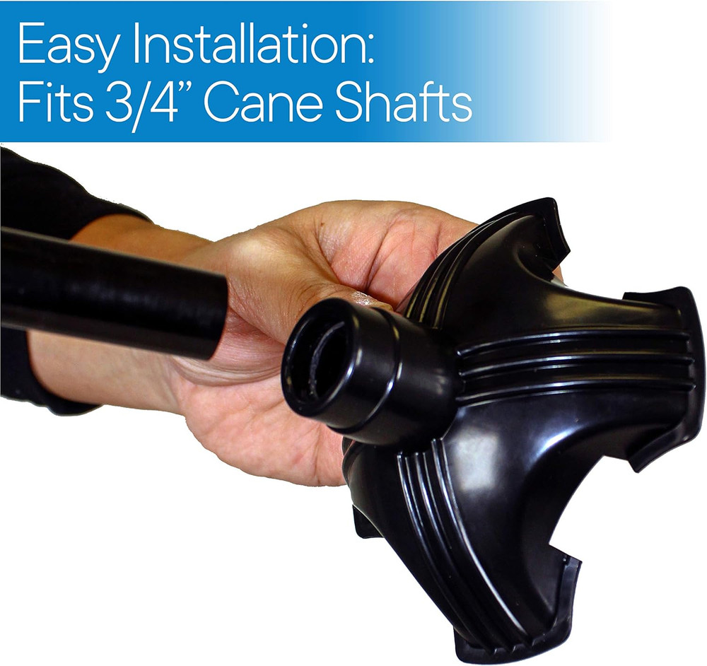 RMS Cane Tip - Self Standing Quad Base Replacement for Most Walking Canes, Walki