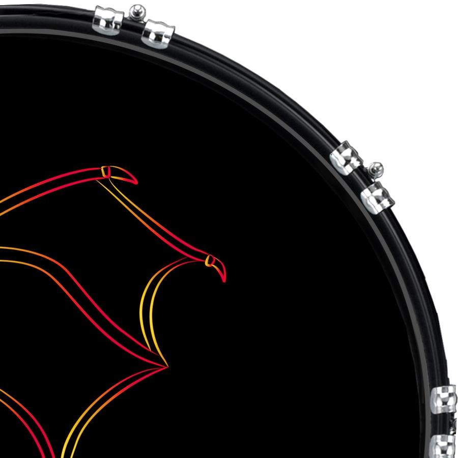 20" Custom Bass Kick Drum Front Head Graphical Dragon Lines