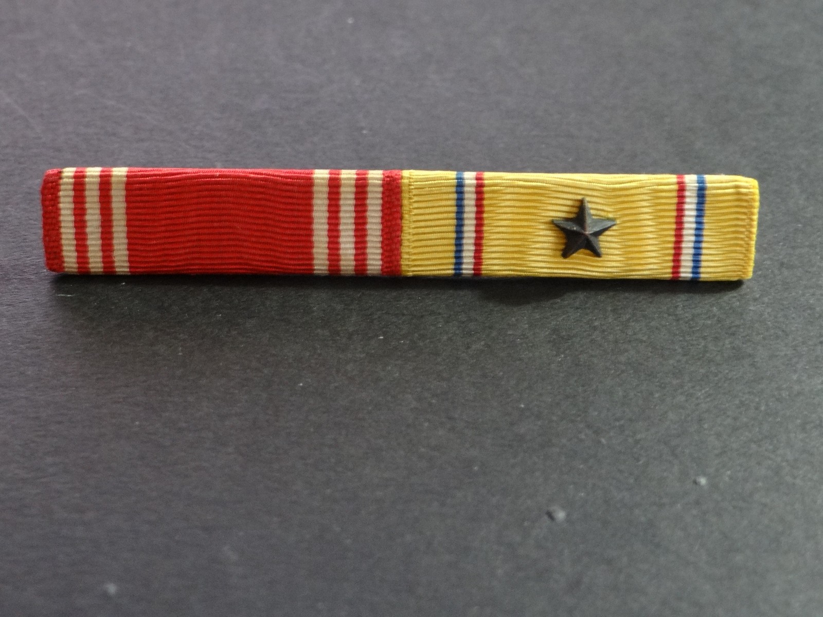 WWII 2 Place Ribbon Bar Good Conduct and  American Defense Pinback