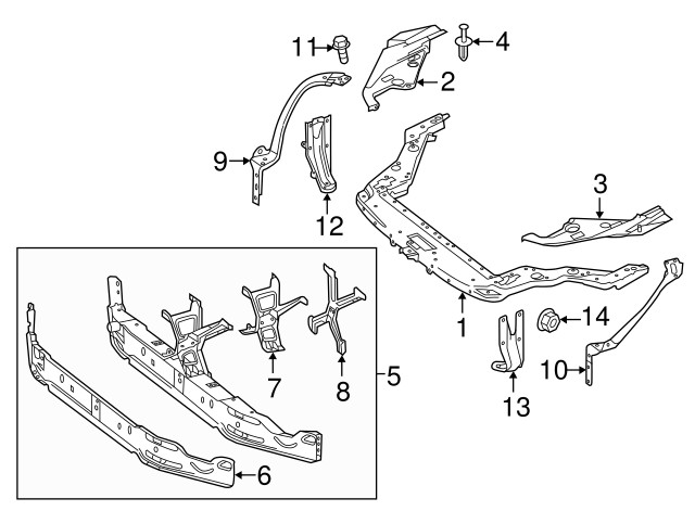 For 2012-2016 Mercedes R172 Front Reinforcement Bar Radiator Support A1726202700