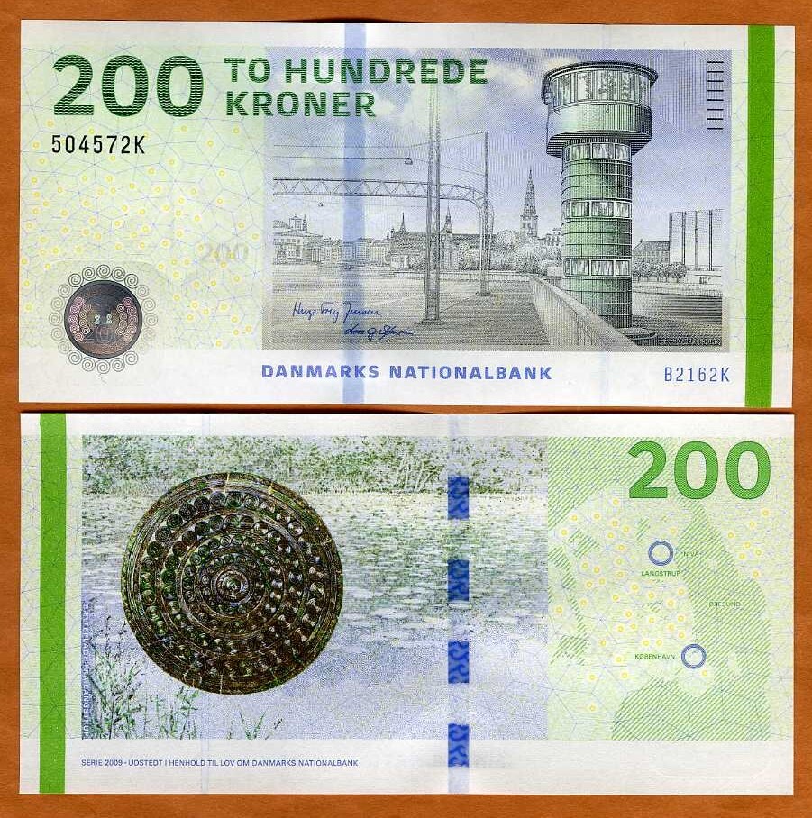 Denmark, 200 Kroner, Serie 2009, dated 2016, P-67, UNC