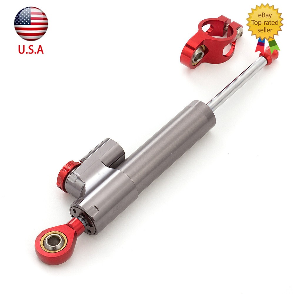 255mm Steering Damper Linear Stabilizer Reversed Shock Absorption US CNC Adjust
