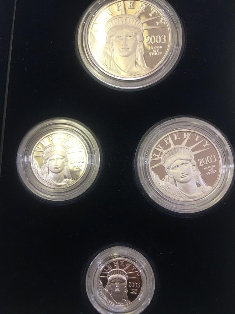 2003w Liberty Platinum Proof Four-coin Set