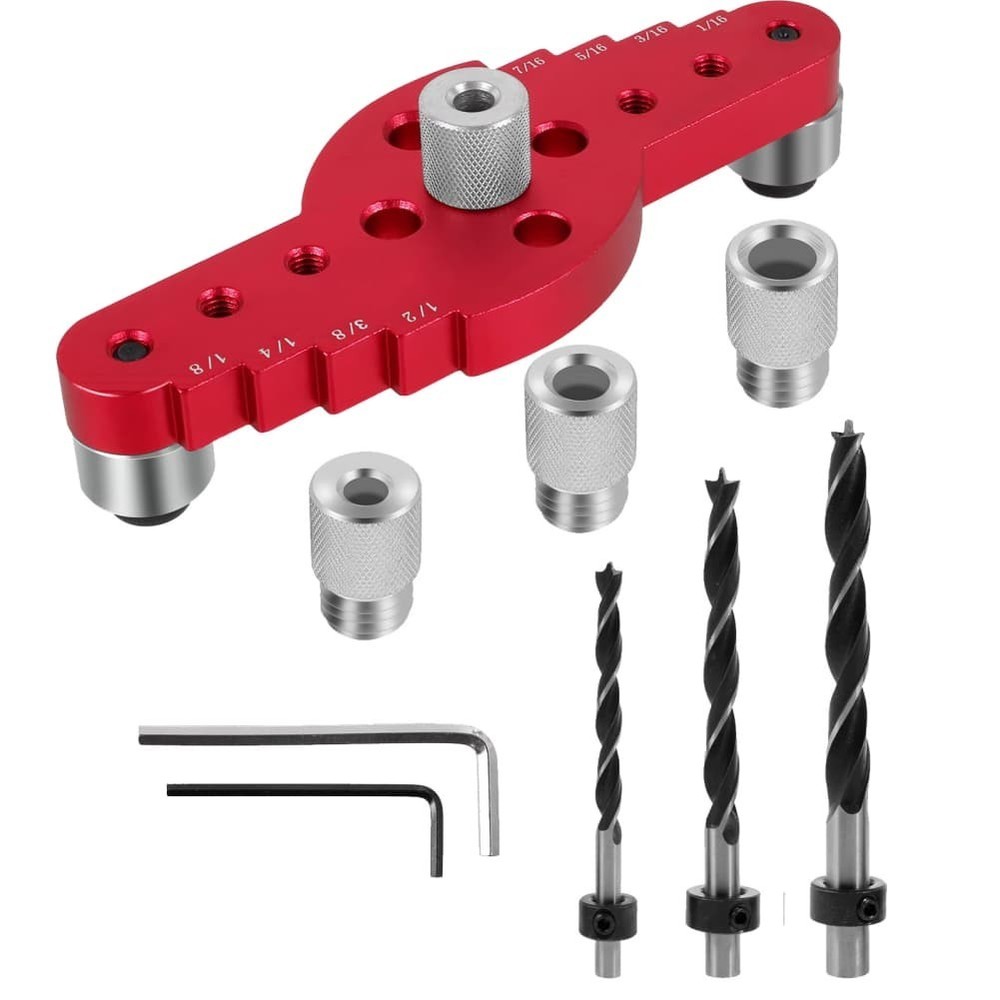 Two in One Woodworking Drill Positioner for Precise Dowel Joint Drilling