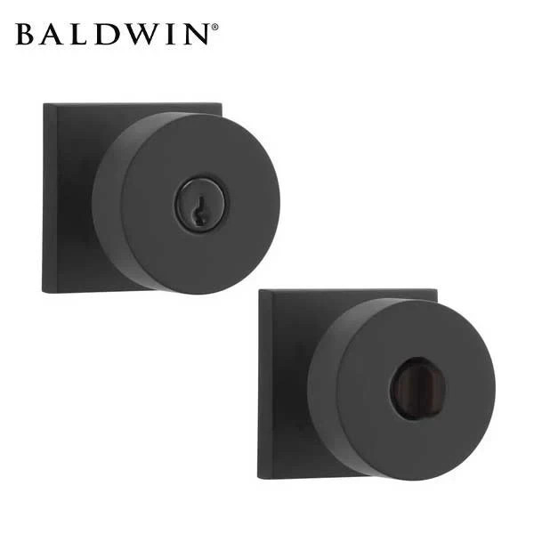 Baldwin Reserve - EN.CON.CSR - Contemporary Knob Set - Square Rose  Satin Black