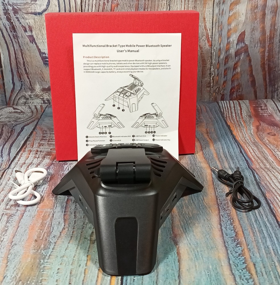 Multifunctional Bracket Type Mobile Power Bluetooth Speaker - Open Box