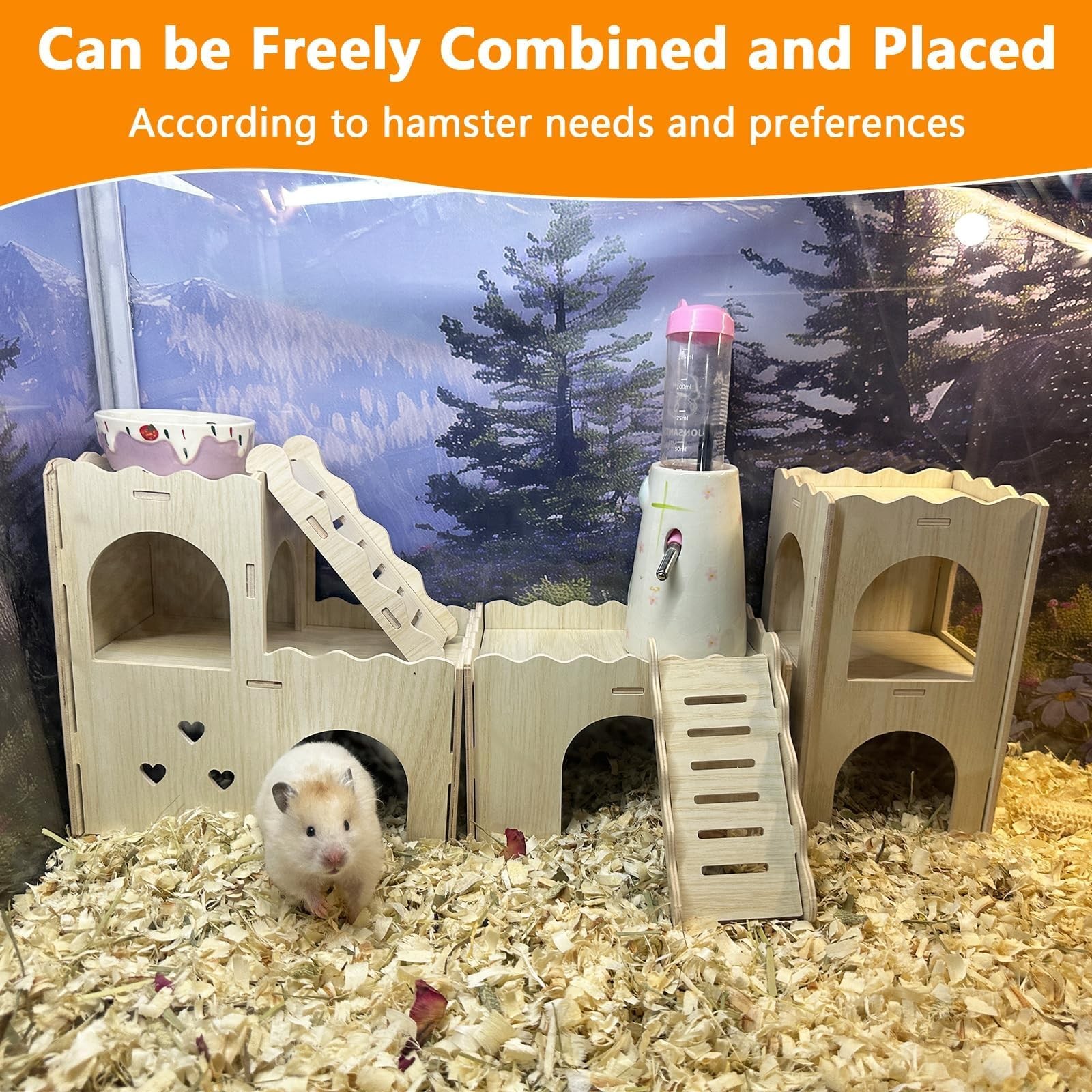 Hamster Hideout House Multi Chamber Rat Hide Hut Castle Large Climbing Playgr...