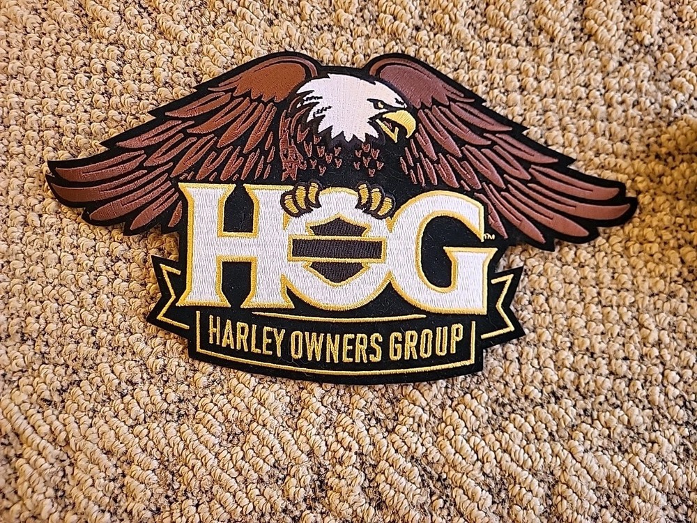 NOS Vintage Harley Davidson HOG Harley Owners Group Large Bald EAGLE patch