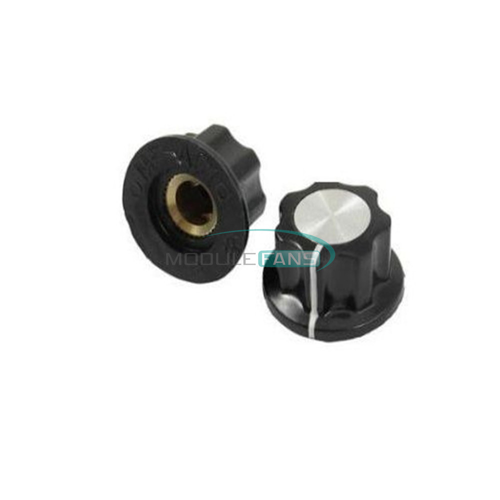 20PCS 16mm Top 6mm Adjustable Turn Shaft Insert Dia Potentiometer Rotary Knobs
