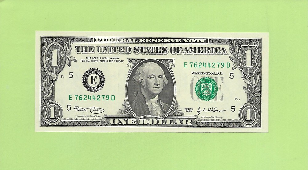 2003 ..UNCIRC $1  E 7624 4279 D .... 2003 $1  E-D      NICE NOTE     FRN