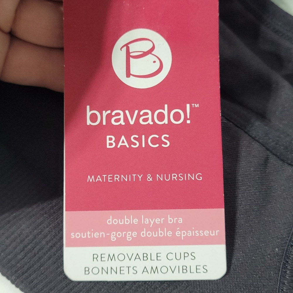 Bravado! BASICS Double Layer Seamless Maternity and Nursing Bra Black Small