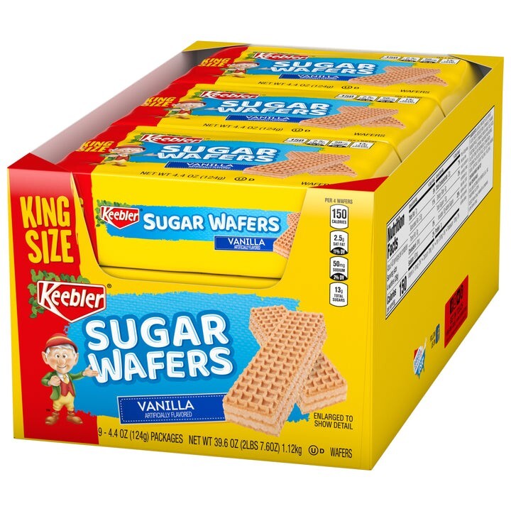 Keebler King Size Vanilla Sugar Wafers Value Pack Bundle, 4.4 OZ, 9 PACK