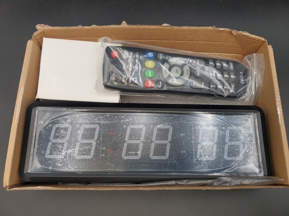 6-Digit Gym Timer Clock 2.3" Interval Timer with Buzzer Remote Control for Game