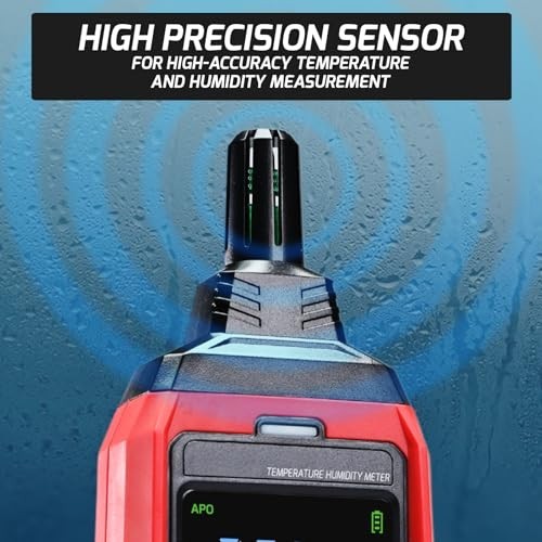 Digital Humidity & Temperature Meter Data Logger, LCD Psychrometer, Dew Point Al