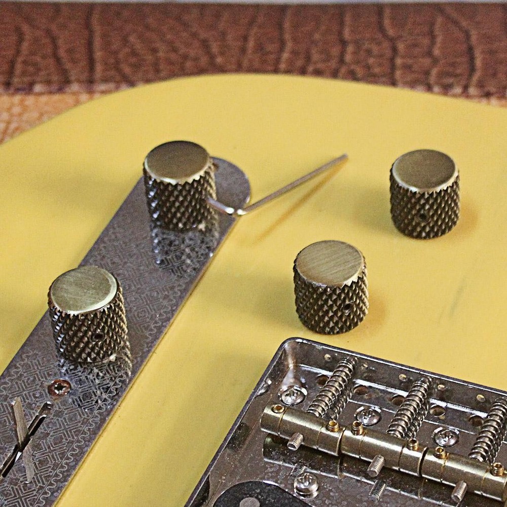 METAL KNOBS CONTROL VOLUME KNURL BRONZE FLAT TOP 4 PCS FOR GUITAR