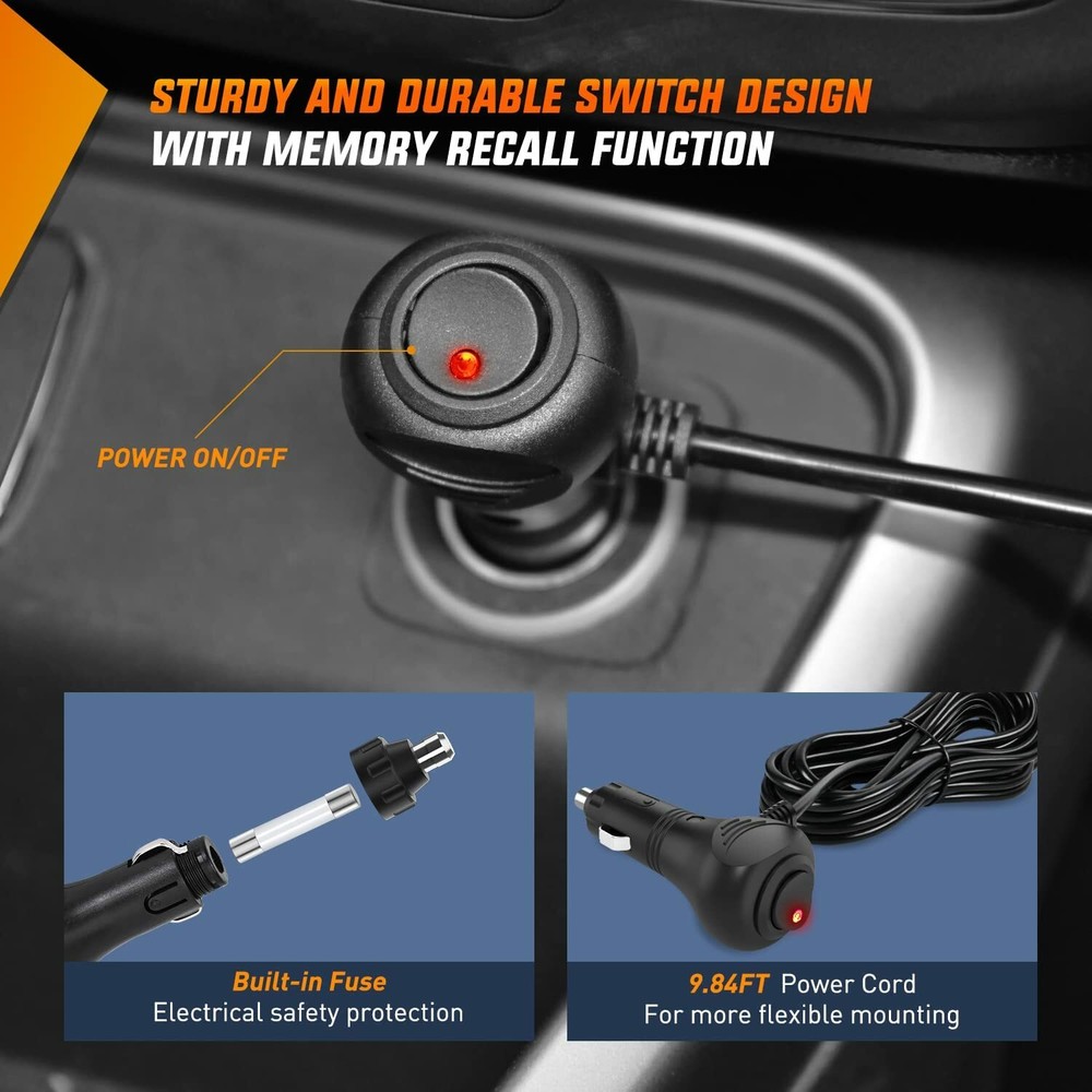 Nilight LED Strobe Light Windshield Hazard Warning Safety Flash Lights w/ Wiring