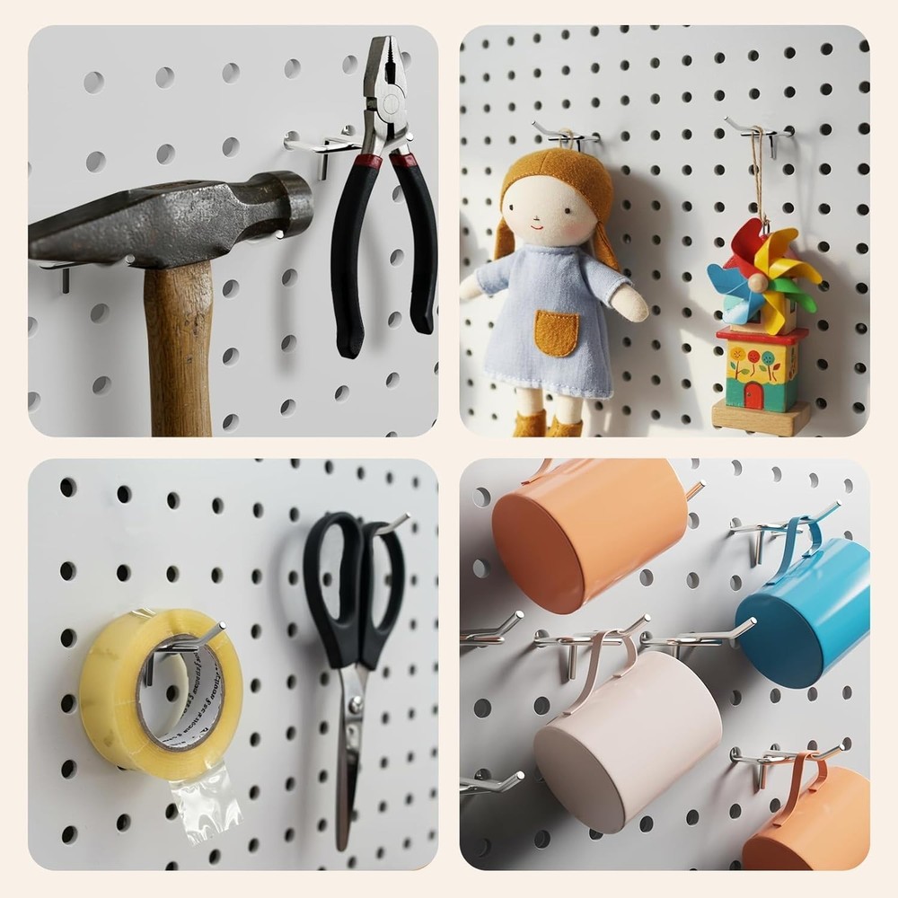 Versatile 50 Pack 2 inch Pegboard Hooks - Ideal for Garage & Workshop Storage