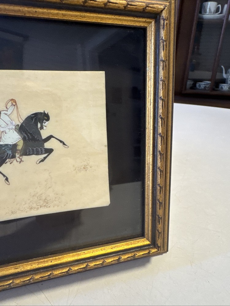 Middle Eastern Persian Miniature Painting On Bone - Signed