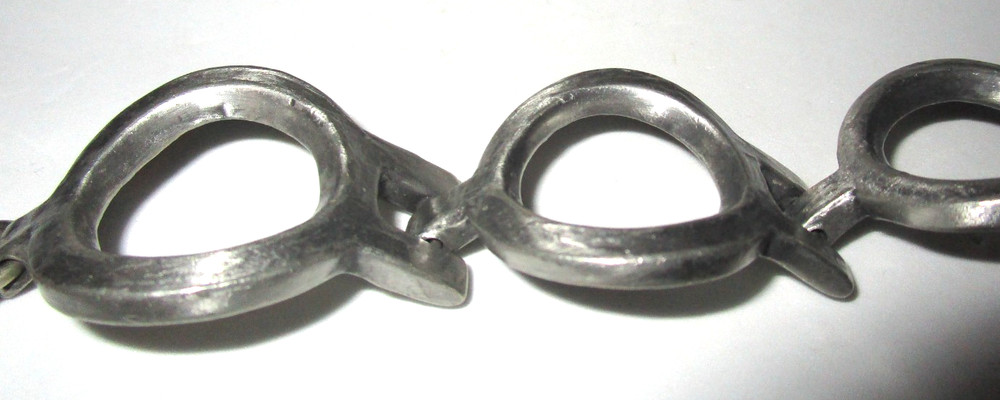 Chunky Modernist Silvertone Bracelet