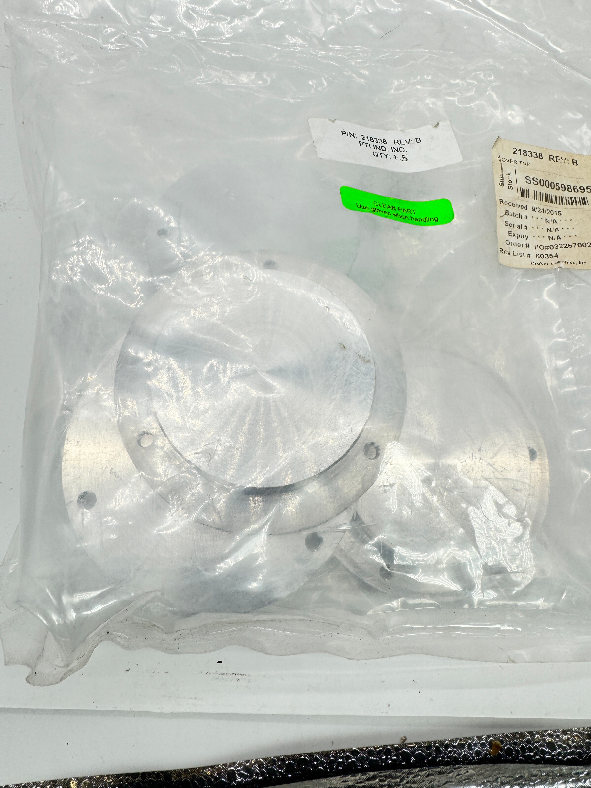 Lot 5 NEW BRUKER port covers top 218338 4" stainless chamber vacuum lab pump