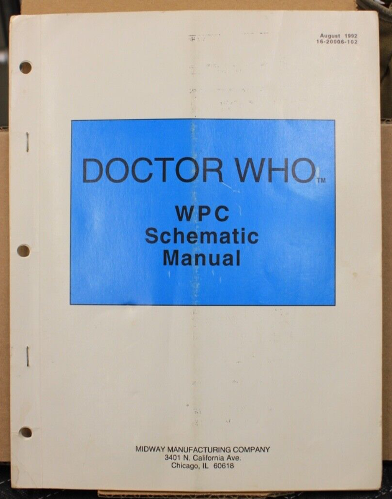 Dr. Who Pinball WPC Schematic Manual - Bally