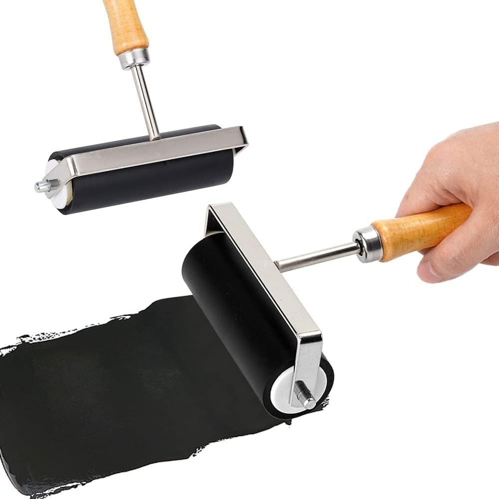 3 Pack Rubber Rollers with 3 Sizes for Crafting Brayer Rollers - Inking Roller