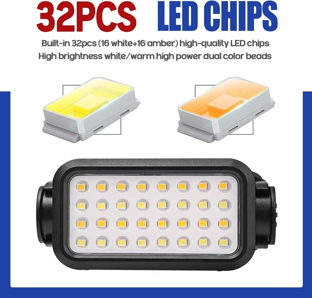 Xislet 2 Pack UTV Dome Lights, 32pcs LED Chips Type-C Rechargeable 2 PCS