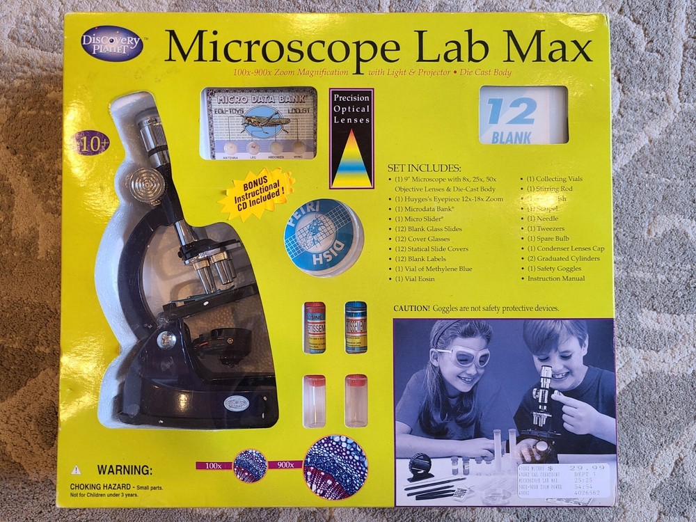 Discovery Planet Microscope Lab Max (100x-900x Zoom w/ Light & Projector)