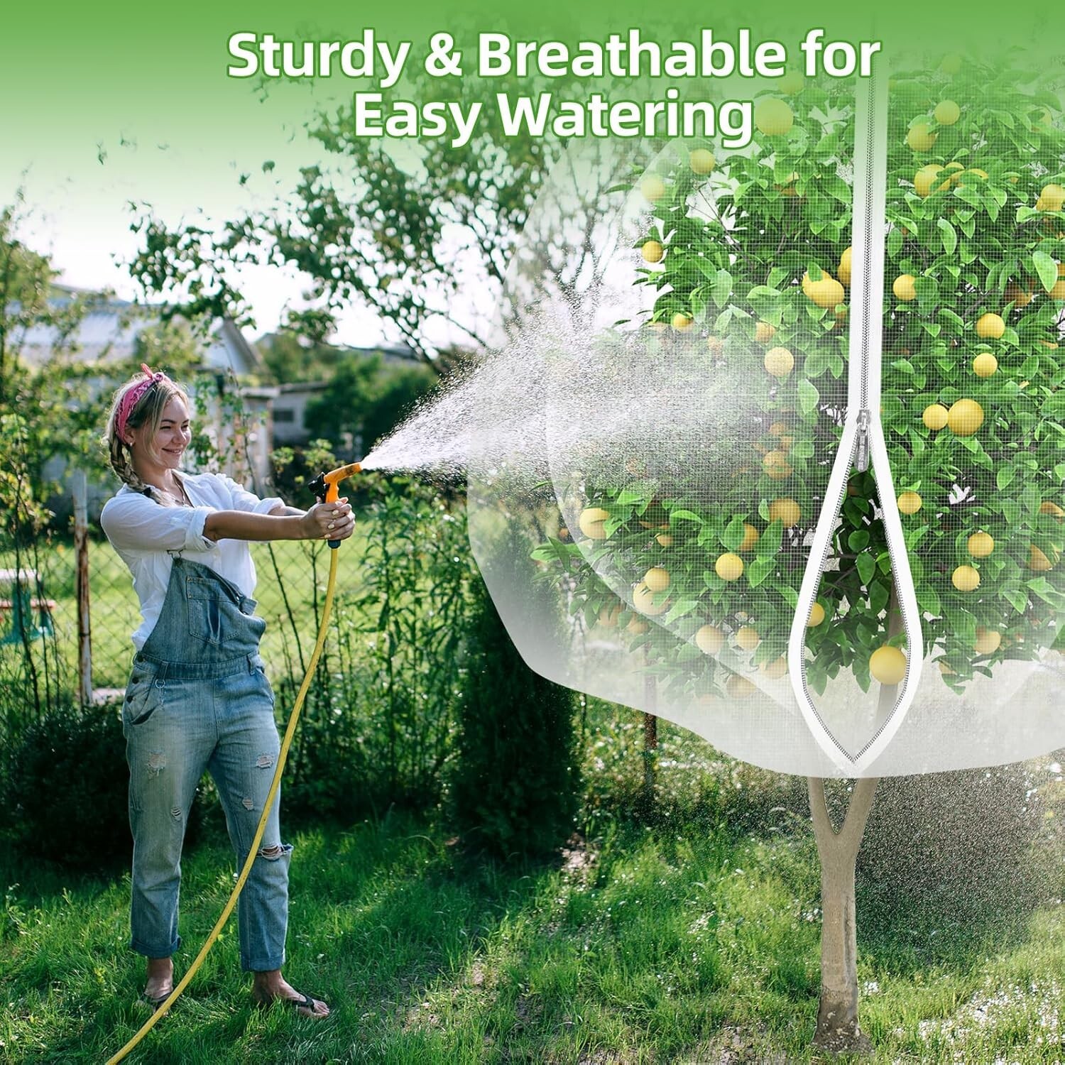 6'/8' x 6'/10' Large Fruit Tree Netting for Squirrels and Birds with Drawstring