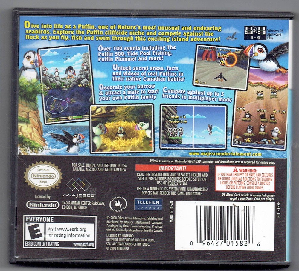 Nintendo DS Puffins Island Adventure EMPTY Case Only