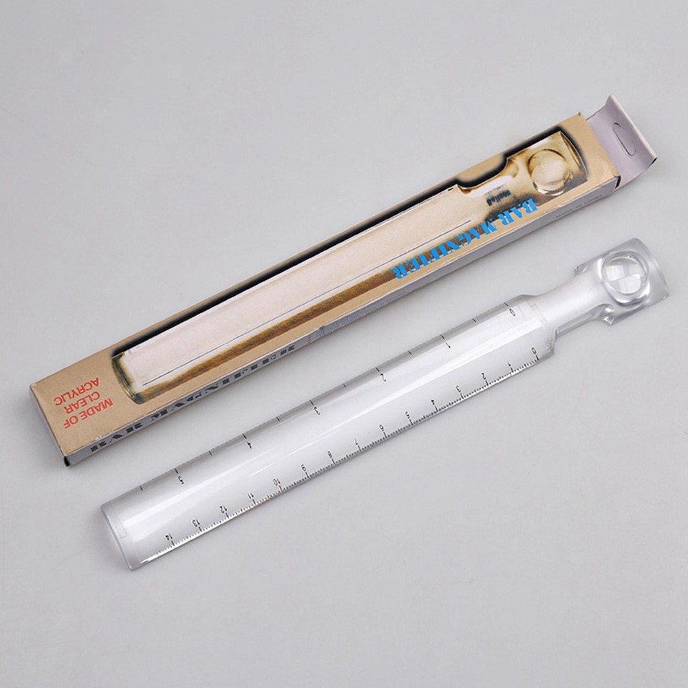 Portable Bar Magnifying Ruler for Reading Papers Document Labels