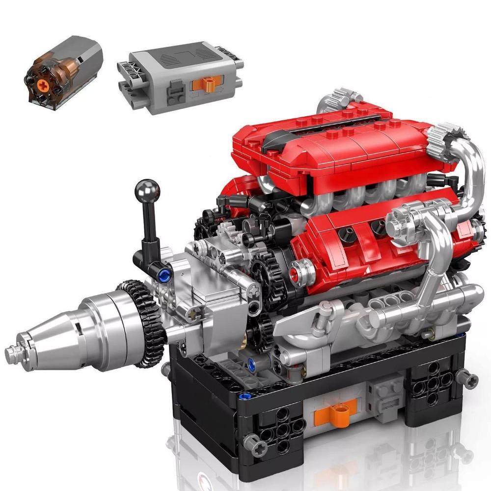 1pcs V8 Engine Motor Mechanical Engineering Model Building Block Gift Collection