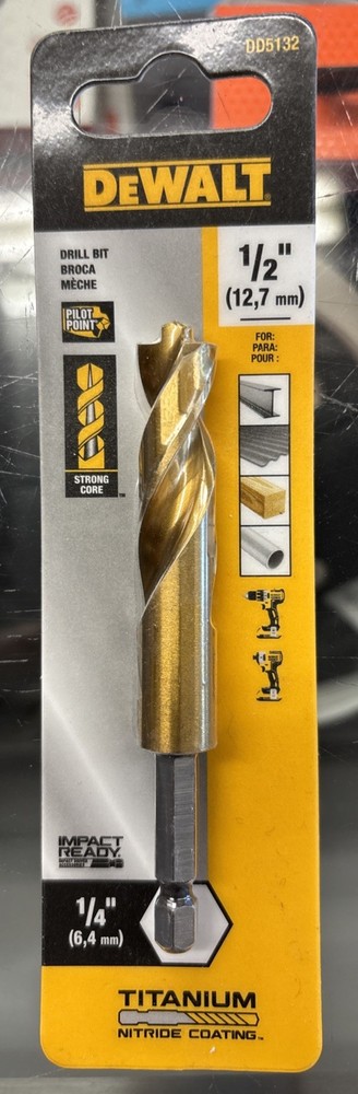 DEWALT DD5132  Impact Ready Titanium Drill Bit, 1/2"