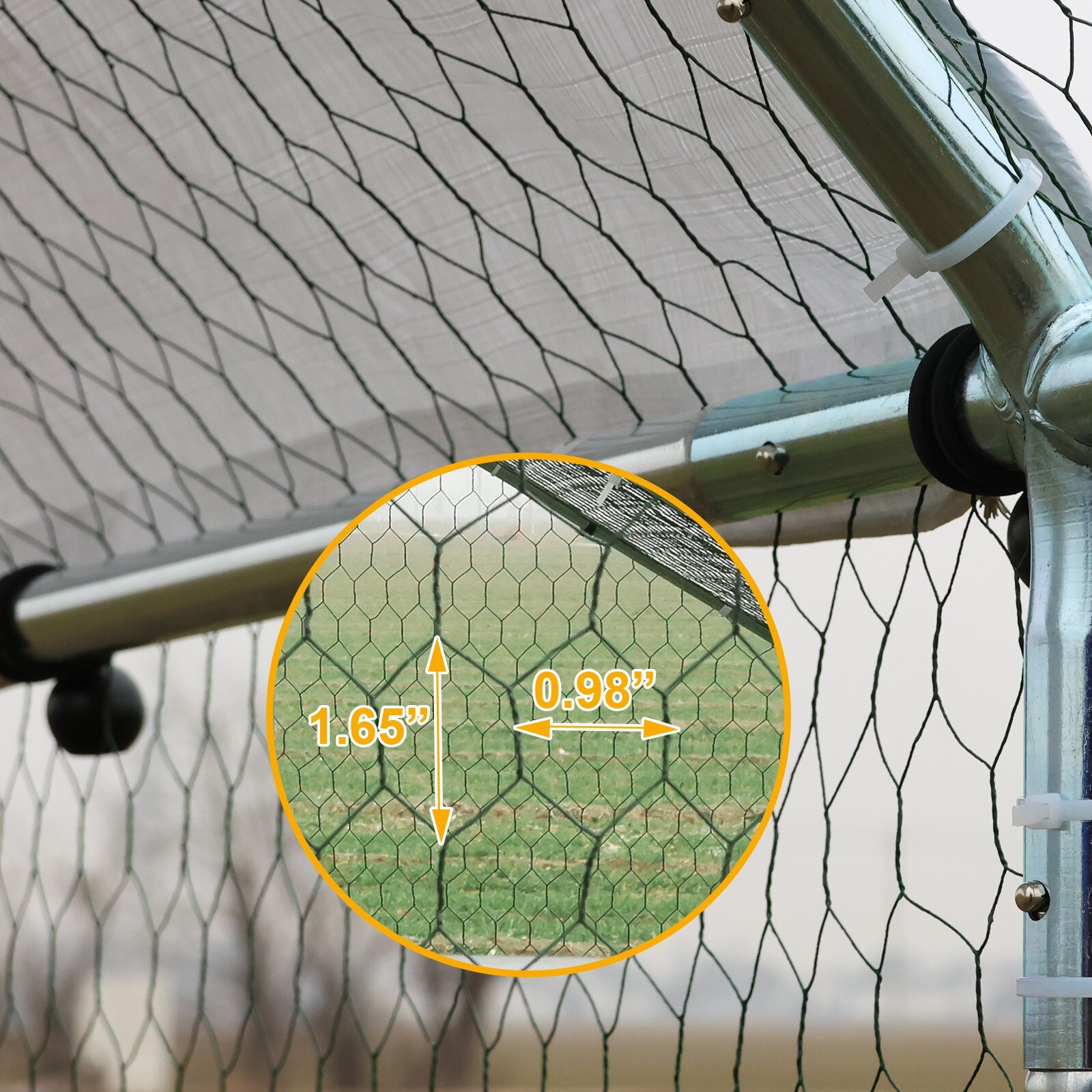 10x10ft Chicken Coop Run Cage Metal Hen House Playpen Enclosures w/Roosting Rack