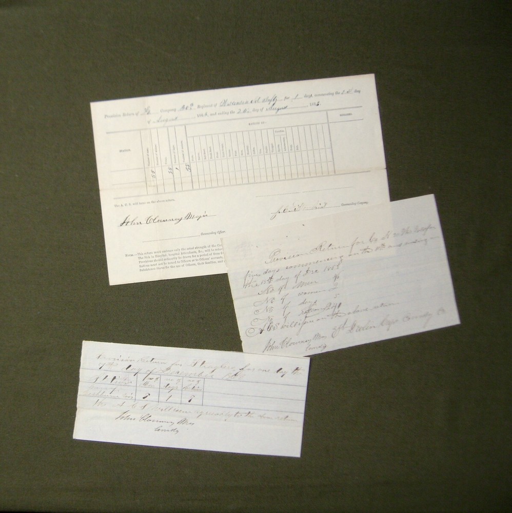 3 Documents For The 30th Wisconsin Infantry- 1863 Dated