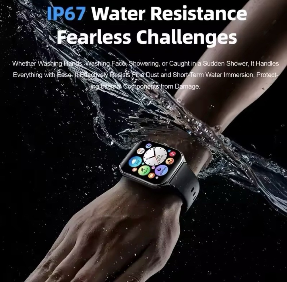 Ultra Thin Smartwatch AMOLED Display IP67 Water Resistant Activity Tracking Bla…