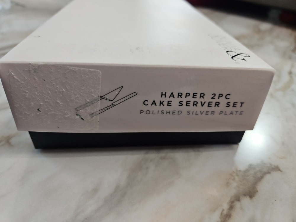 Olivia & Oliver 2PC Cake Server Set Polished Silver Finish WEDDING EVENT