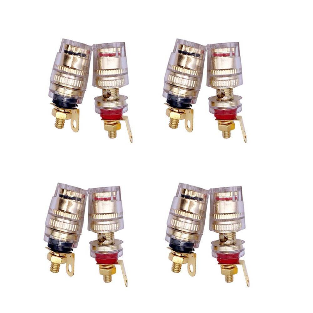 8Pcs 4mm Amplifier Speaker Terminal Binding Post Banana Plug Gold Plated Socket