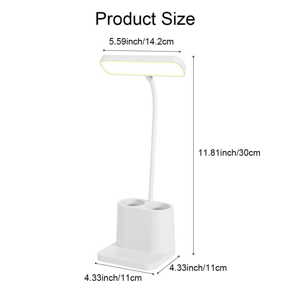 Dimmable LED Desk Light Touch Sensor Table Bedside Reading Lamp USB Rechargeable