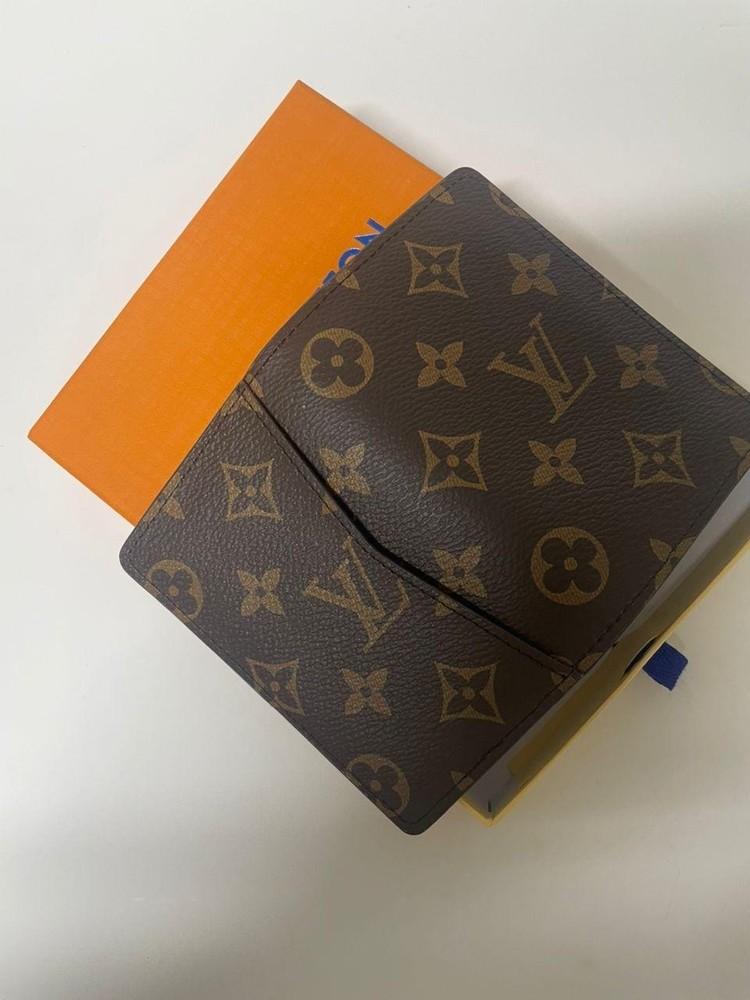 LV Louis Vuitton Pocket Organizer Monogram Eclipse Brown with box.