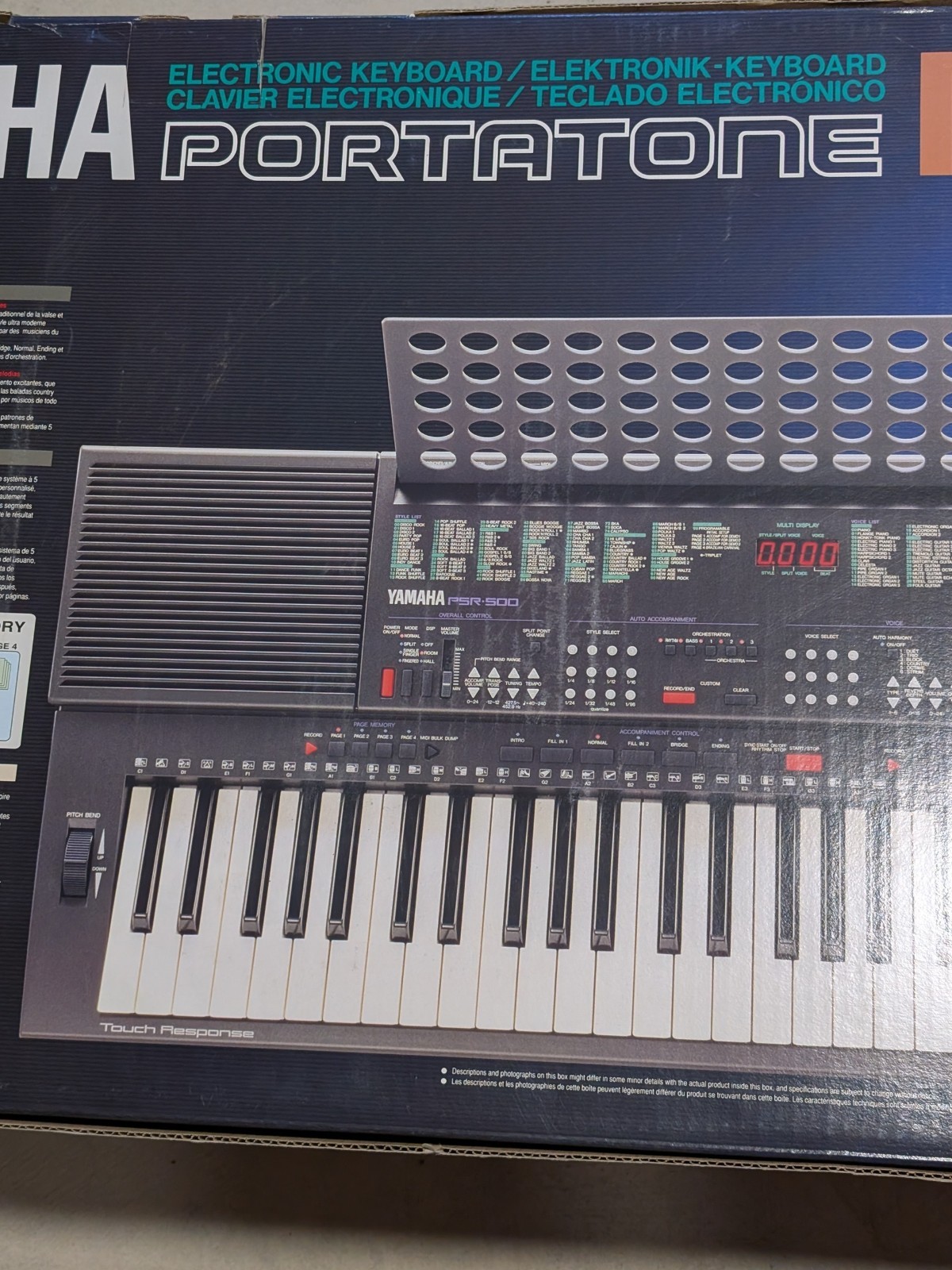 NOS Vintage 1991 Yamaha PSR-500 Portatone Electronic Keyboard Synthesizer