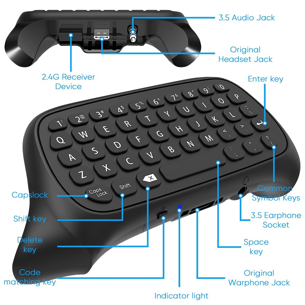 Keyboard for Xbox Series X/S Controller, for Xbox /S/Controller Gamepad, 2.4G...