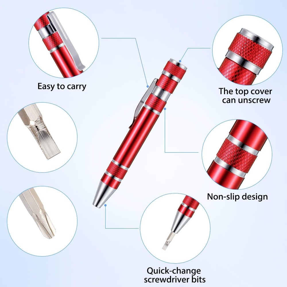 Mudder 4PCS 8-in-1 Magnetic Pen Screwdriver Multitool