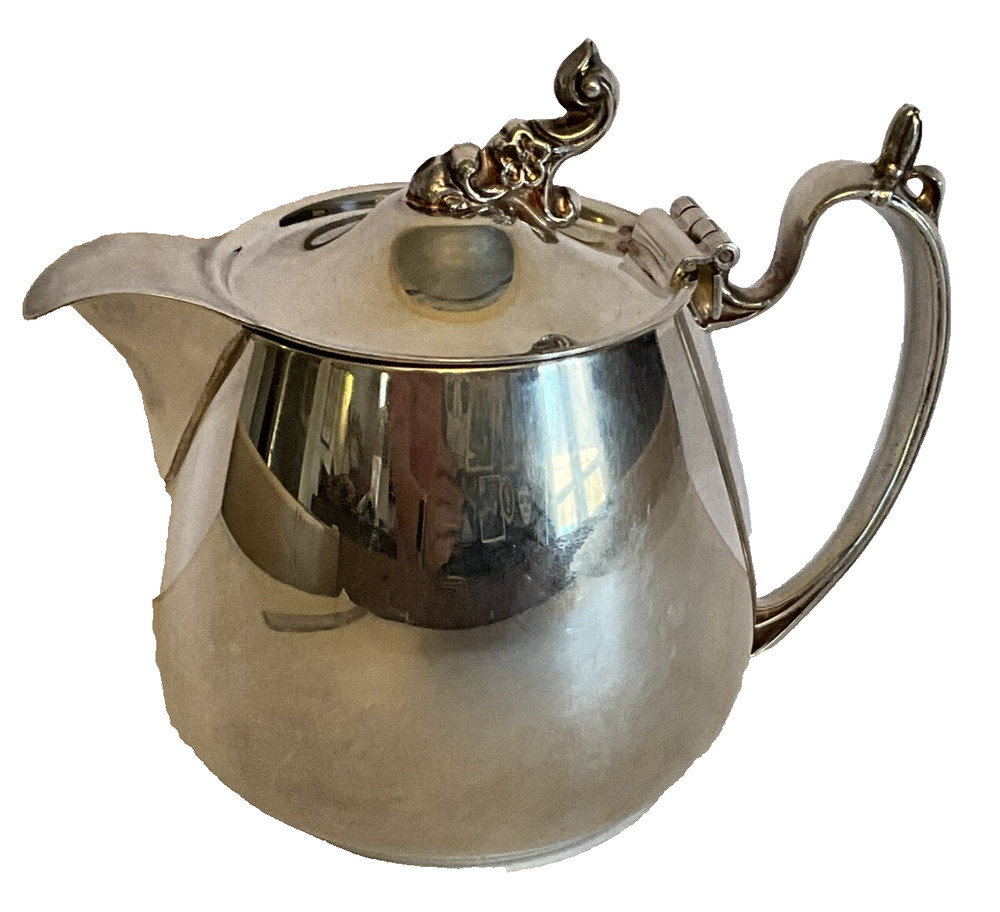 Sheridan Handled 4 Inch Tall CREAMER Silver on Copper Double Stamped 2.5 Dia