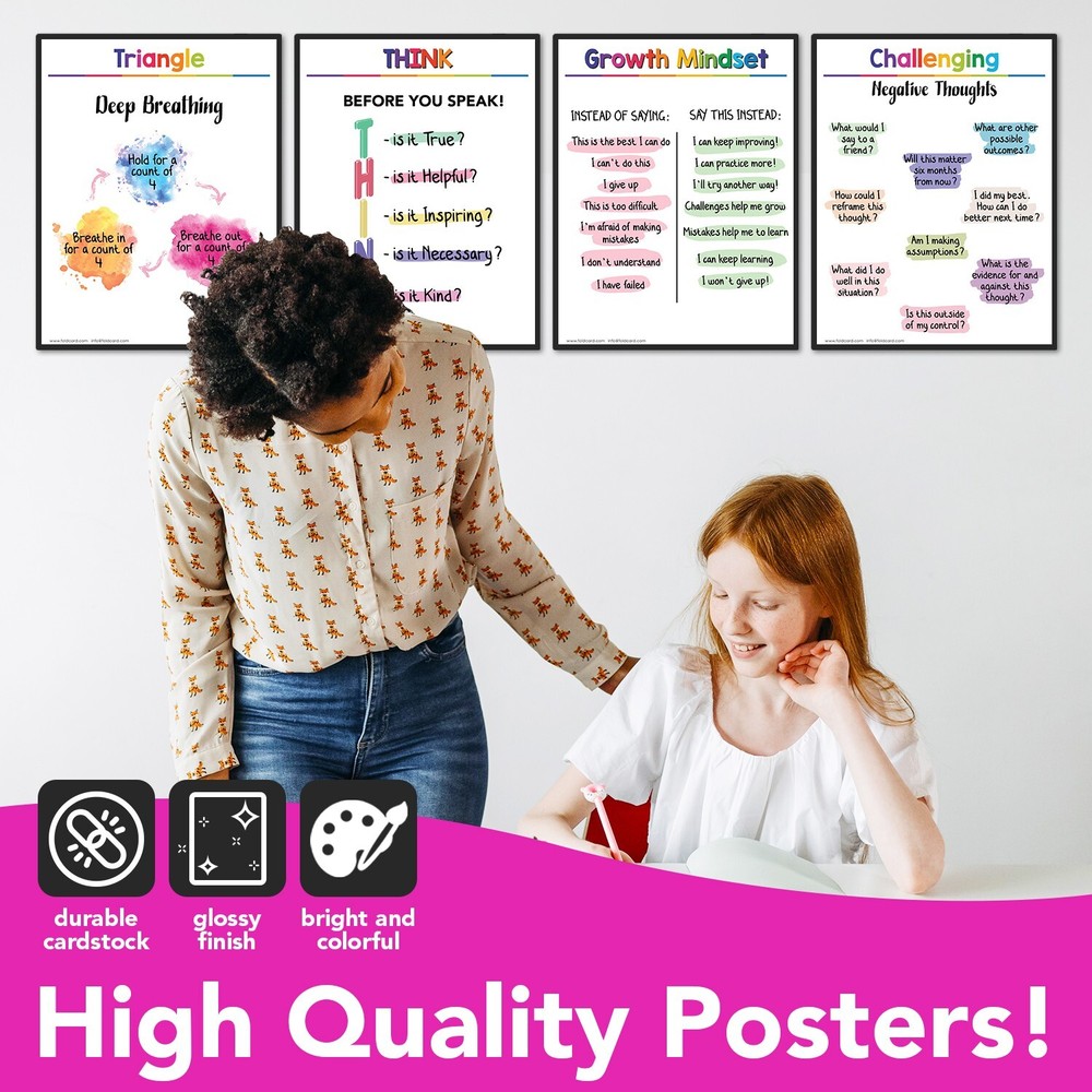 Calming Corner Educational Poster Learning Chart Bundle for Classroom – 8.5 x 11