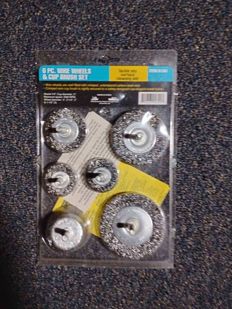 6pc WARRIOR Wire Wheels & Cup Brush Set-1/4" Shank