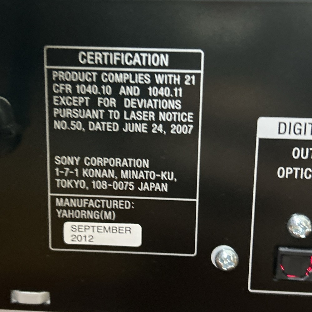 Sony CDP-CE500 5-Disc Compact Disc CD Player Changer W/ Remote