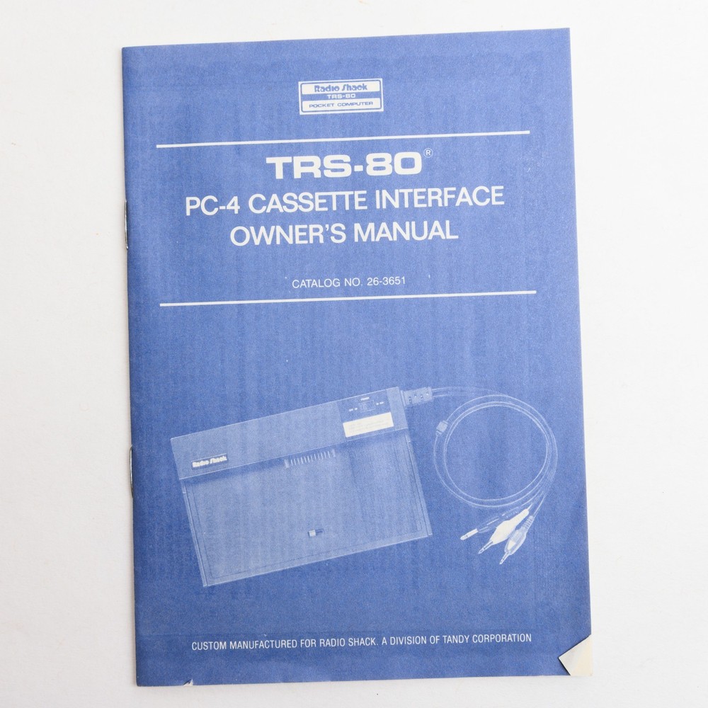Radio Shack Tandy TRS-80 Pocket Computer PC-4 Cassette Interface