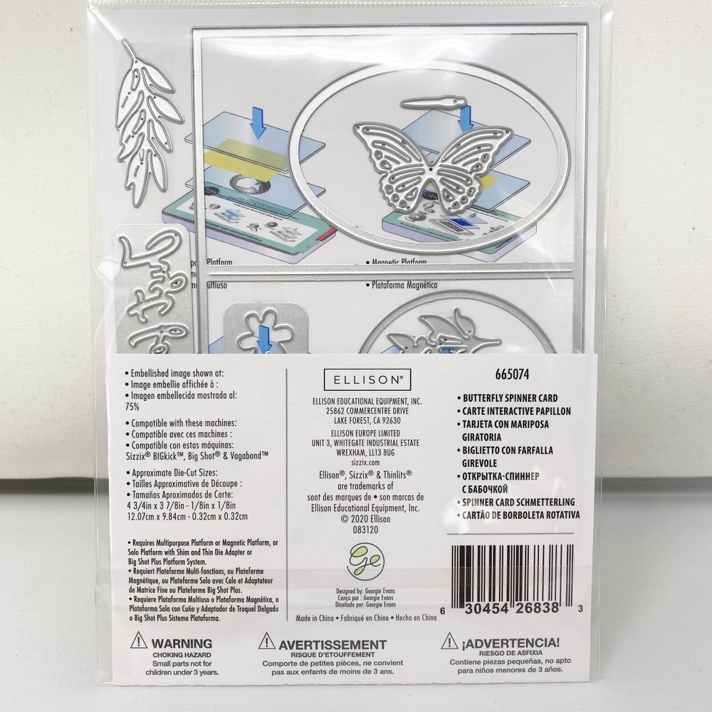 Sizzix Thinlits Butterfly Spinner Card Cutting Dies by Georgia Evan NEW