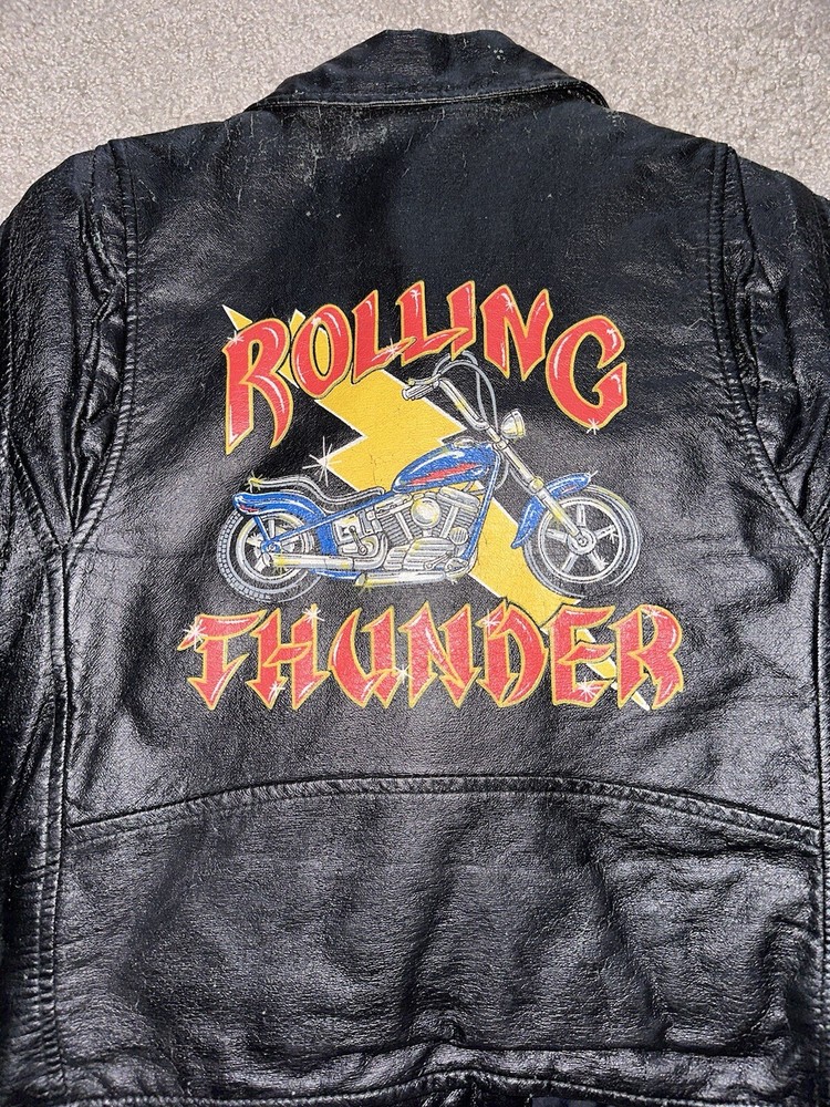 Vintage 80’s Rolling Thunder Leather Motorcycle Jacket